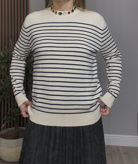 Classic Breton Stripe Sweater - 33515