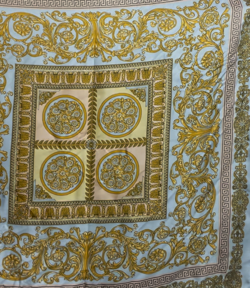 Baroque Print Silk-Feel Scarf - 33546