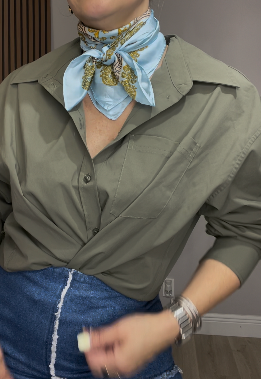 Baroque Print Silk-Feel Scarf - 33546