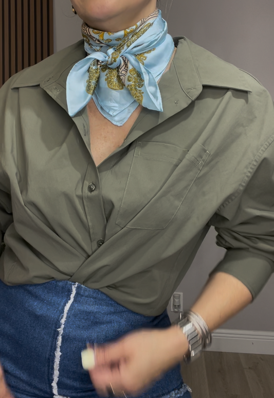 Baroque Print Silk-Feel Scarf - 33546