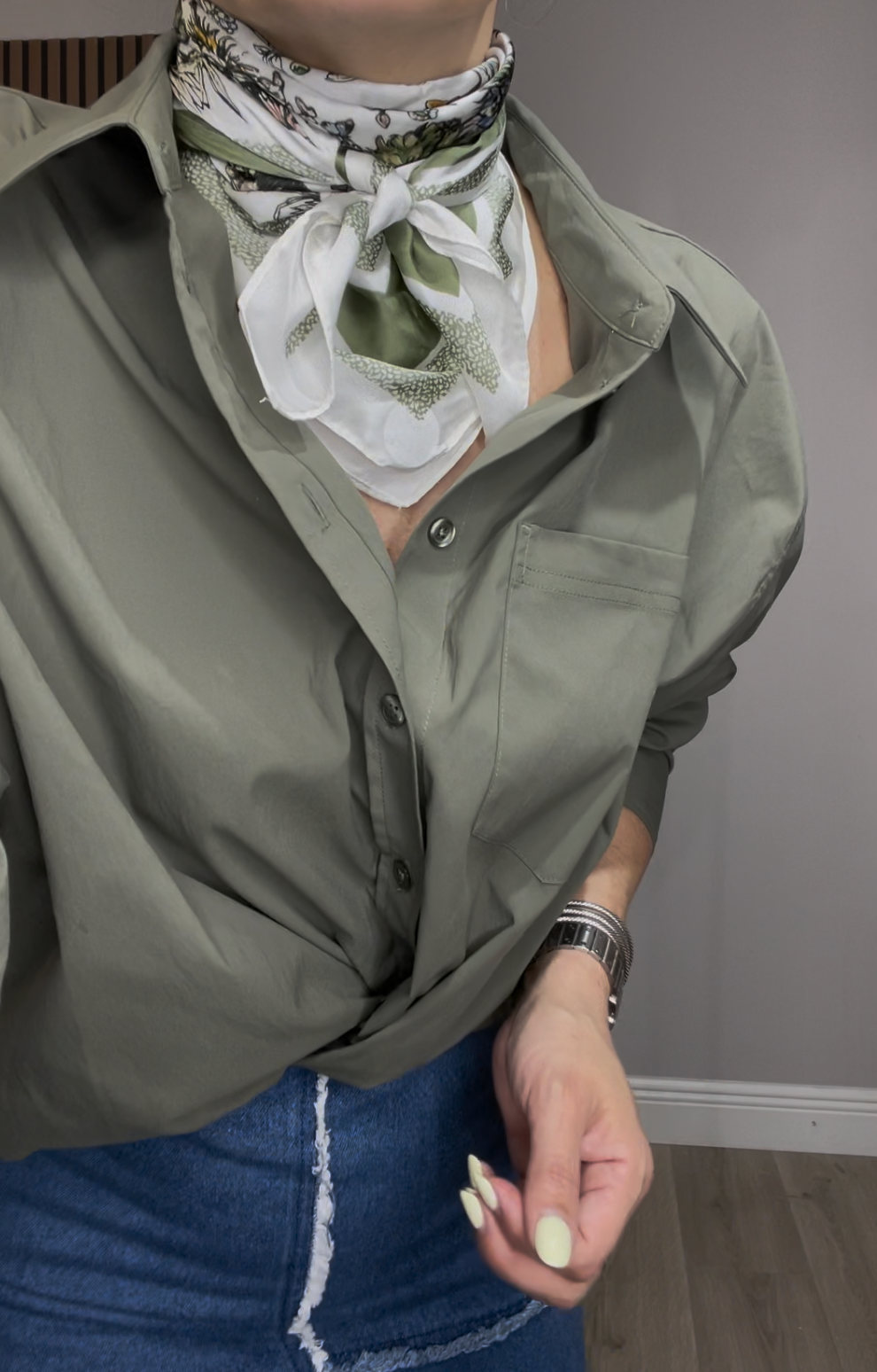 Botanical Butterfly Print Scarf - 33548