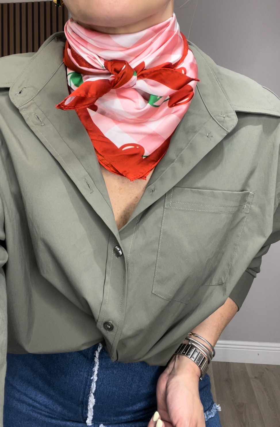 Cherry Gingham  Scarf - 33552