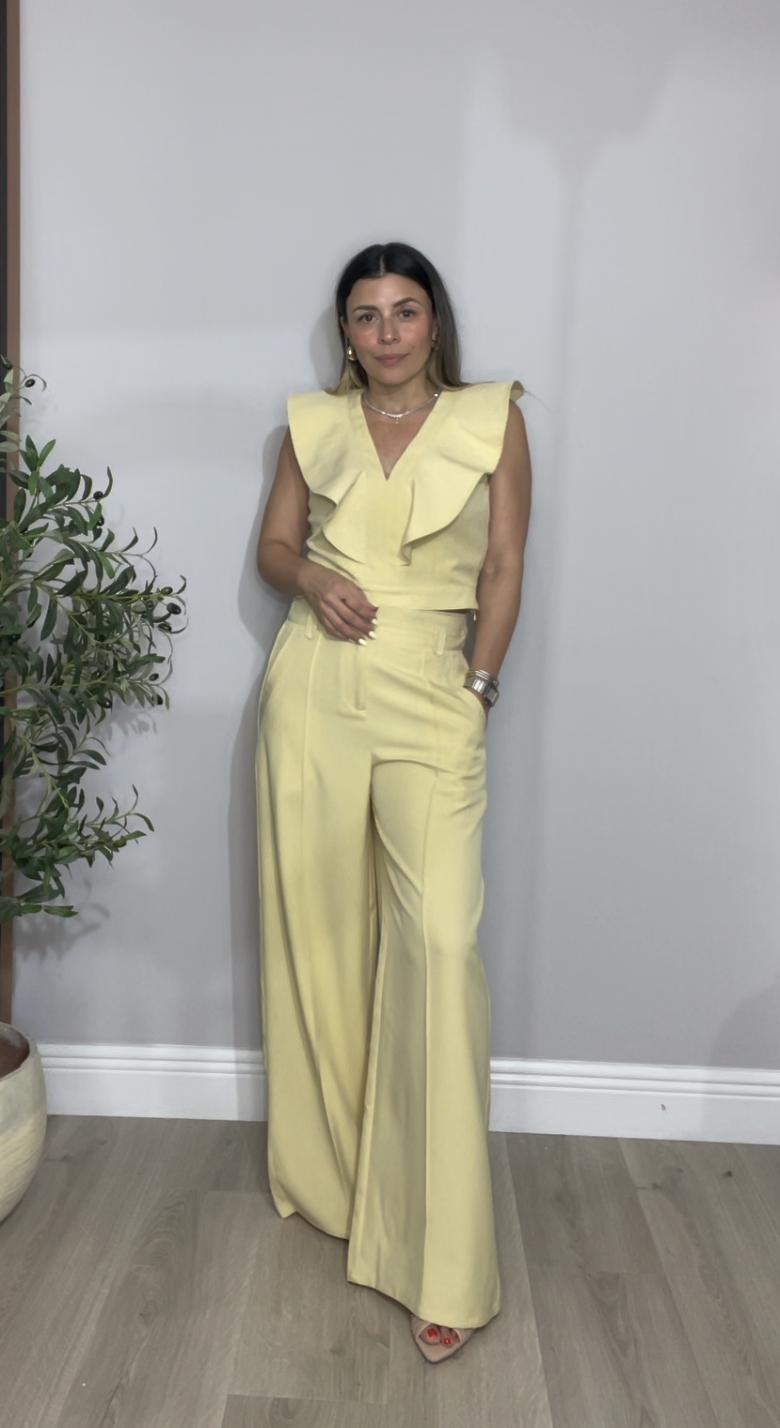 Soft Yellow Ruffle Two-Piece Set - 33463 - 33443