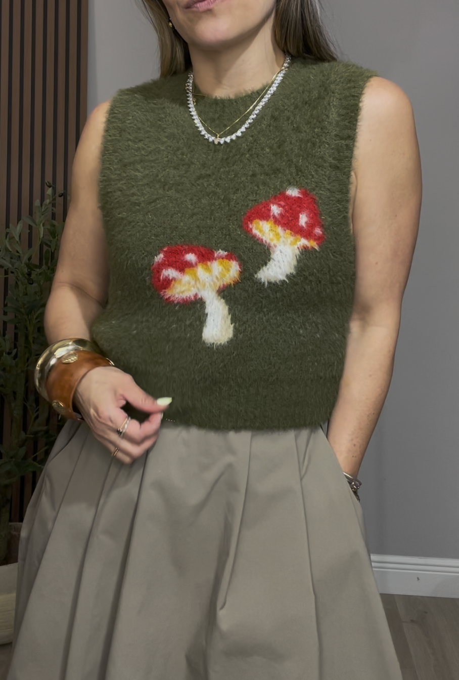 Fuzzy Knit Statement Vest - 33611