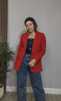 Classic Red Tailored Blazer - 33577