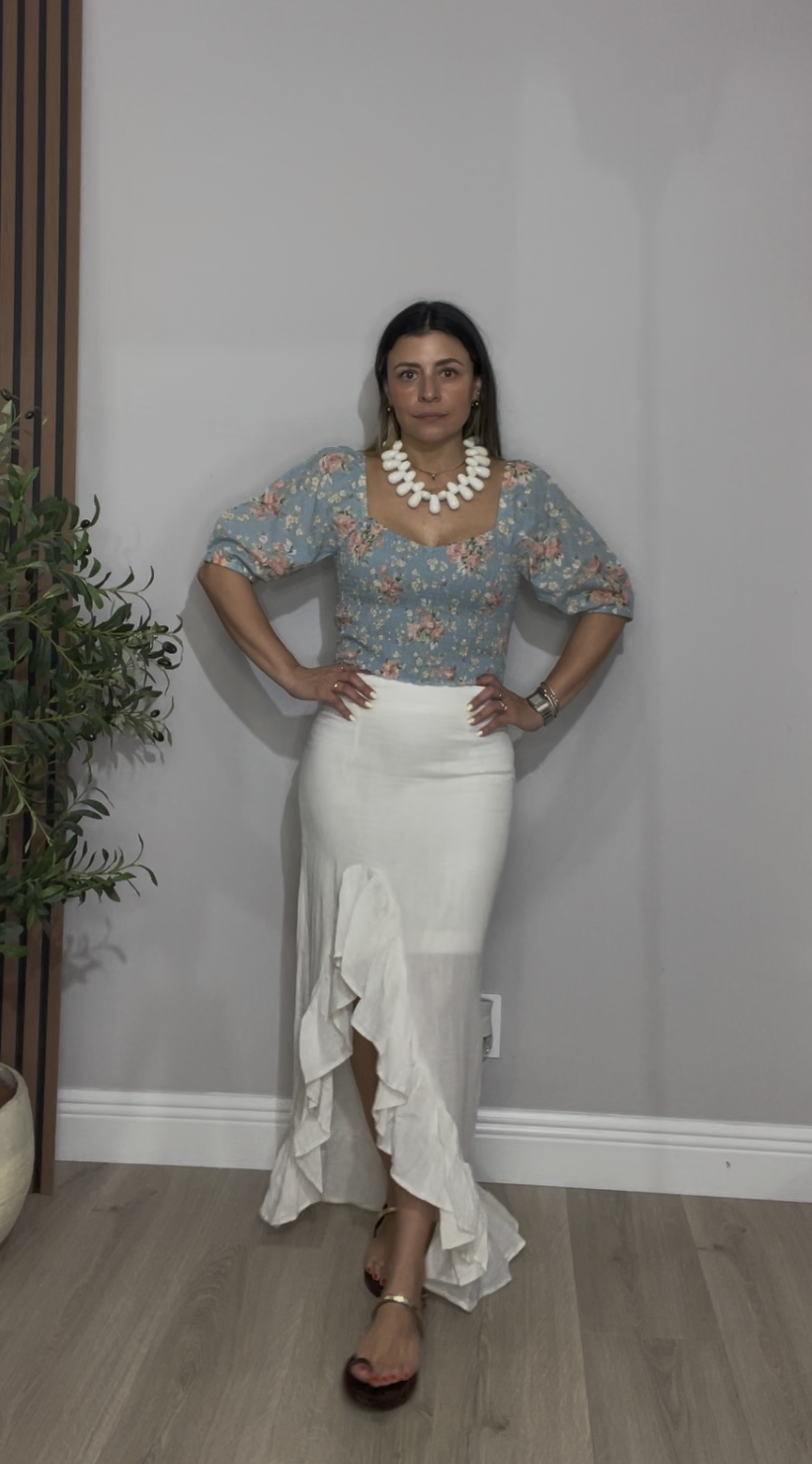 Asymmetrical Ruffle Maxi Skirt - 33418 - 33417 - 33416