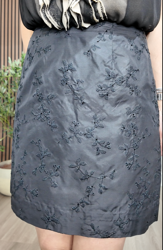 Ann Taylor Silk Embroidered Mini Skirt - 33795