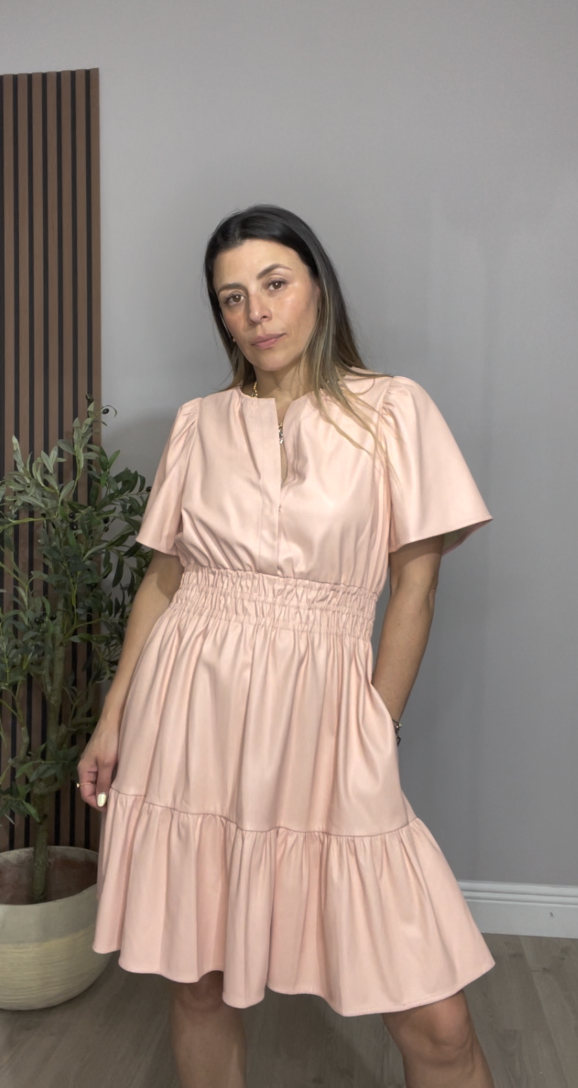 anthropologie faux leather dress Maeve Faux Leather Sleeveless Swing Dress