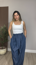 Wide-Leg Denim Pants - 33462
