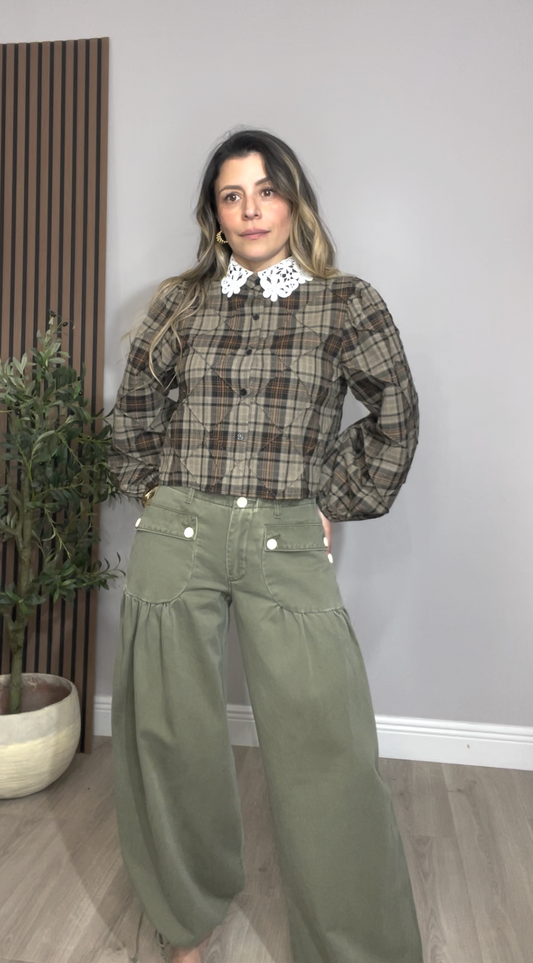 High-Waisted Wide-Leg Pants - 33654