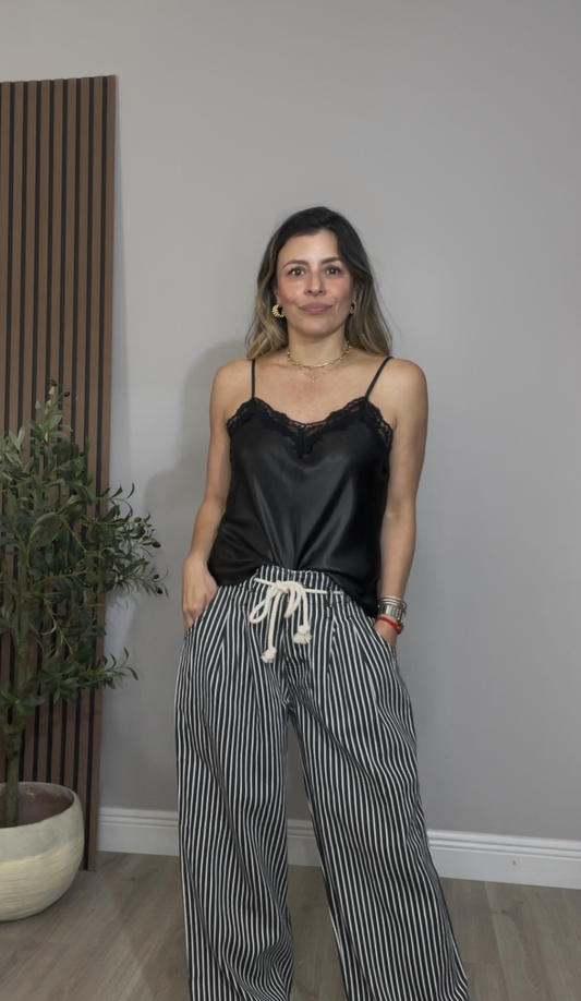 Lace Detail Spaghetti Strap Top - 33875 - 33876