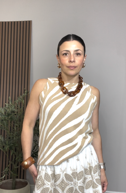 Sleeveless knit top - 33853