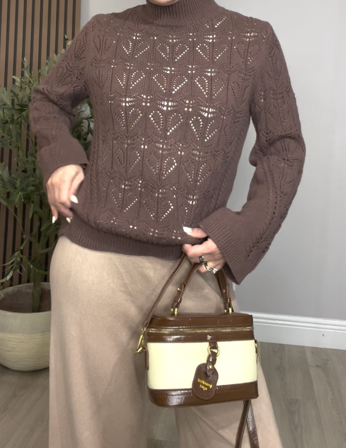 Chocolate brown knit sweater -  33801