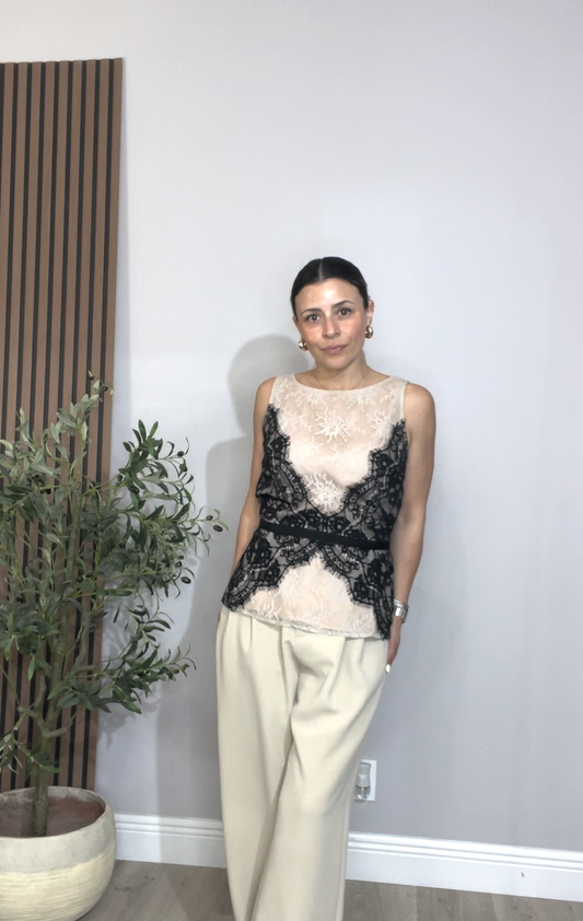 Sleeveless lace blouse -  33844