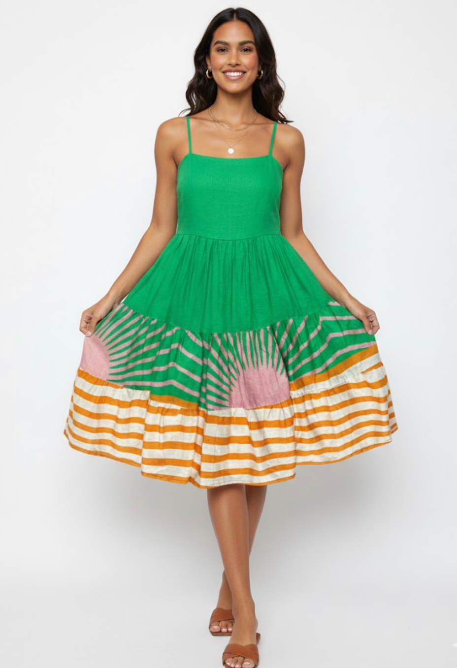 Maaji Emerald Green Tiered Mini Dress -  32760