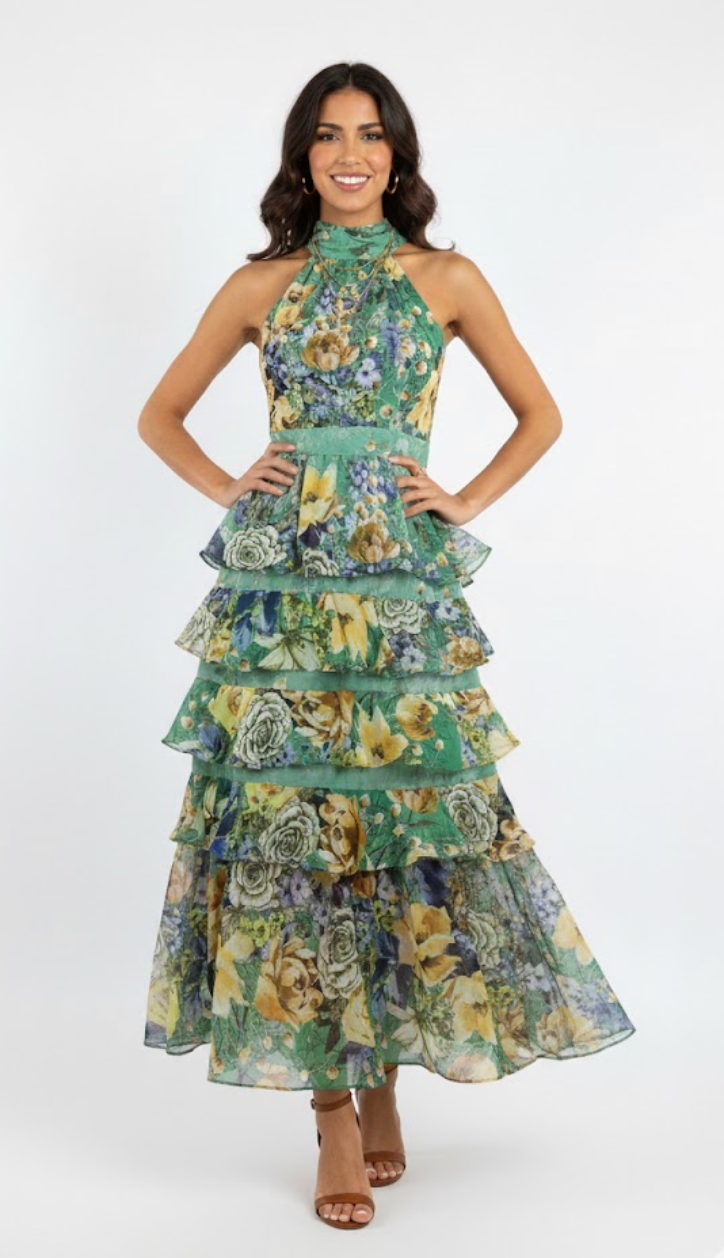 ELLIATT Botanical Garden Tiered Maxi Dress - 32546