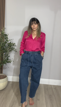 High-Waisted Jogger-Style Jeans - 33692