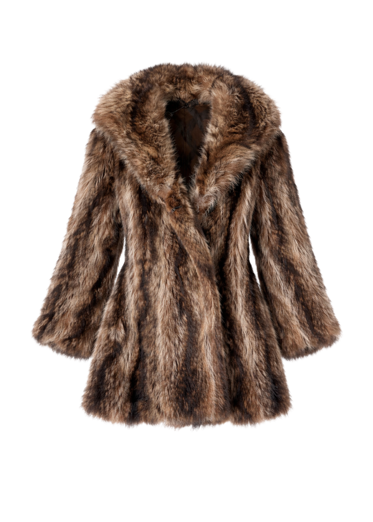 Faux Fur Coat with Shawl Collar - 2878