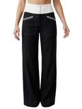 Giorgio Armani High-Waisted Contrast-Panel Trousers - 28228