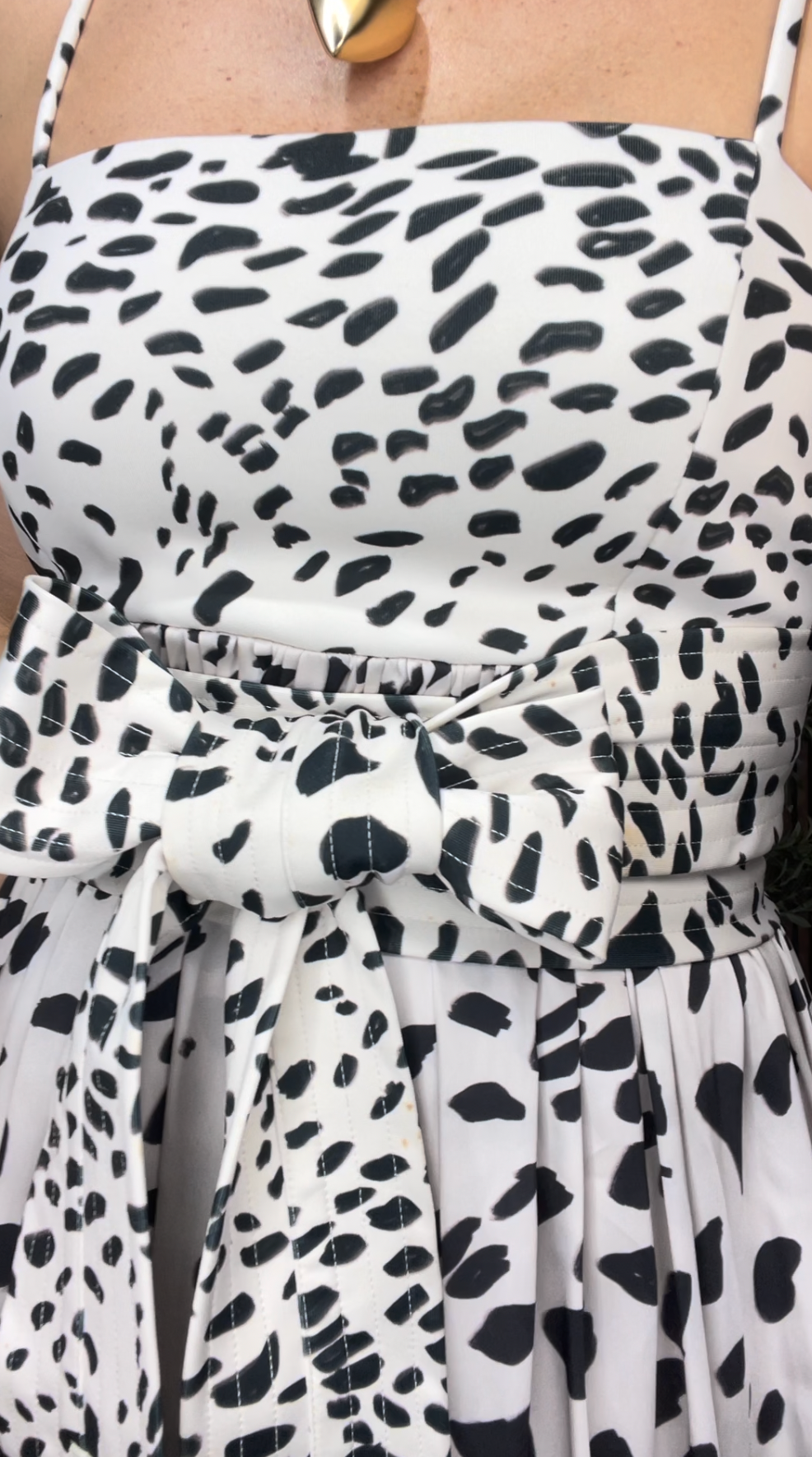 Eugenia Fernandez Dalmatian-Print Tiered Maxi Dress - 32876