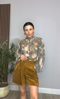 Sheer Paisley Print Blouse - 33812