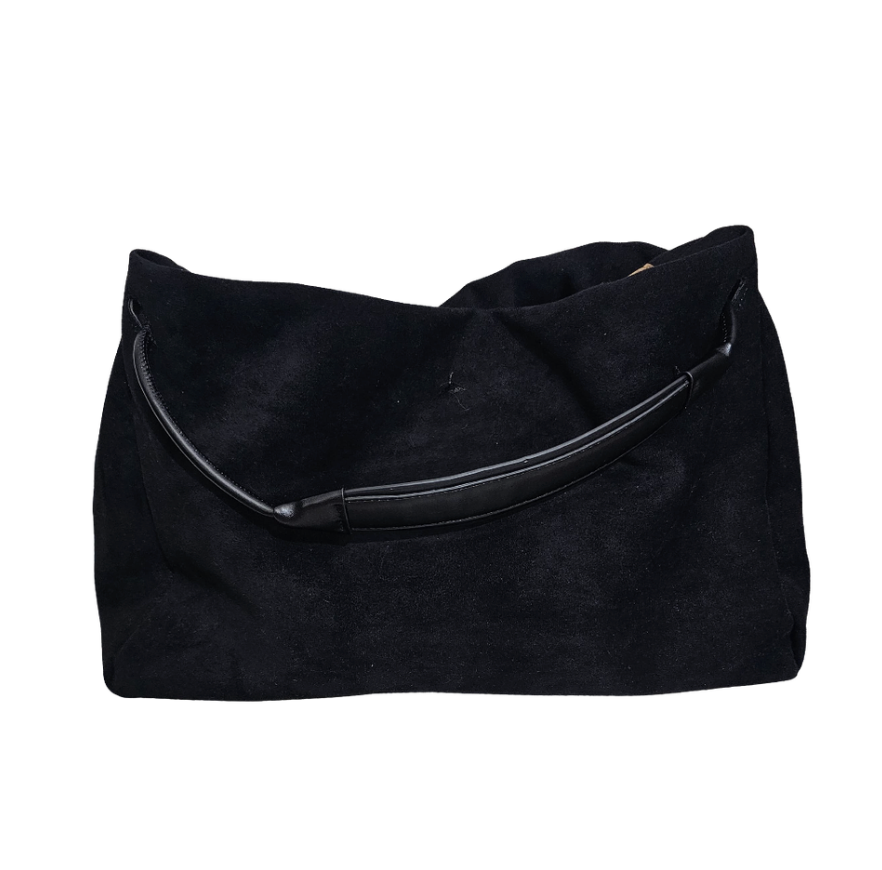 Black Suede Slouchy Hobo Bag - 32240