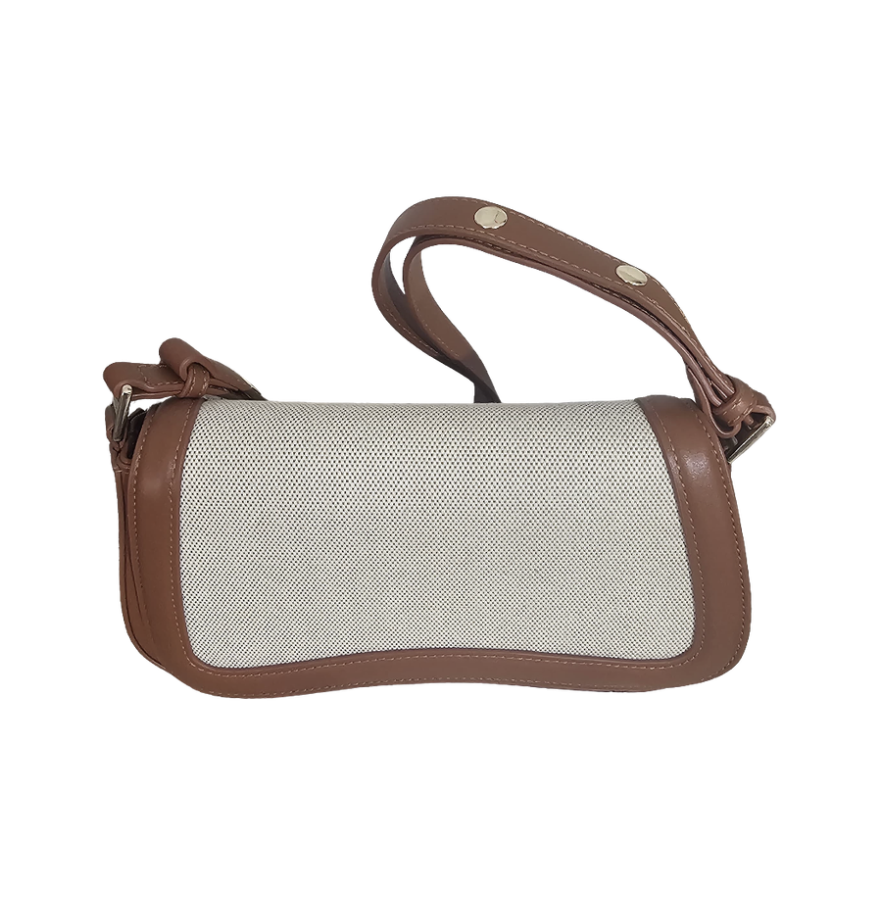 Cluci Vintage-Inspired Two-Tone Baguette Shoulder Bag - 30434