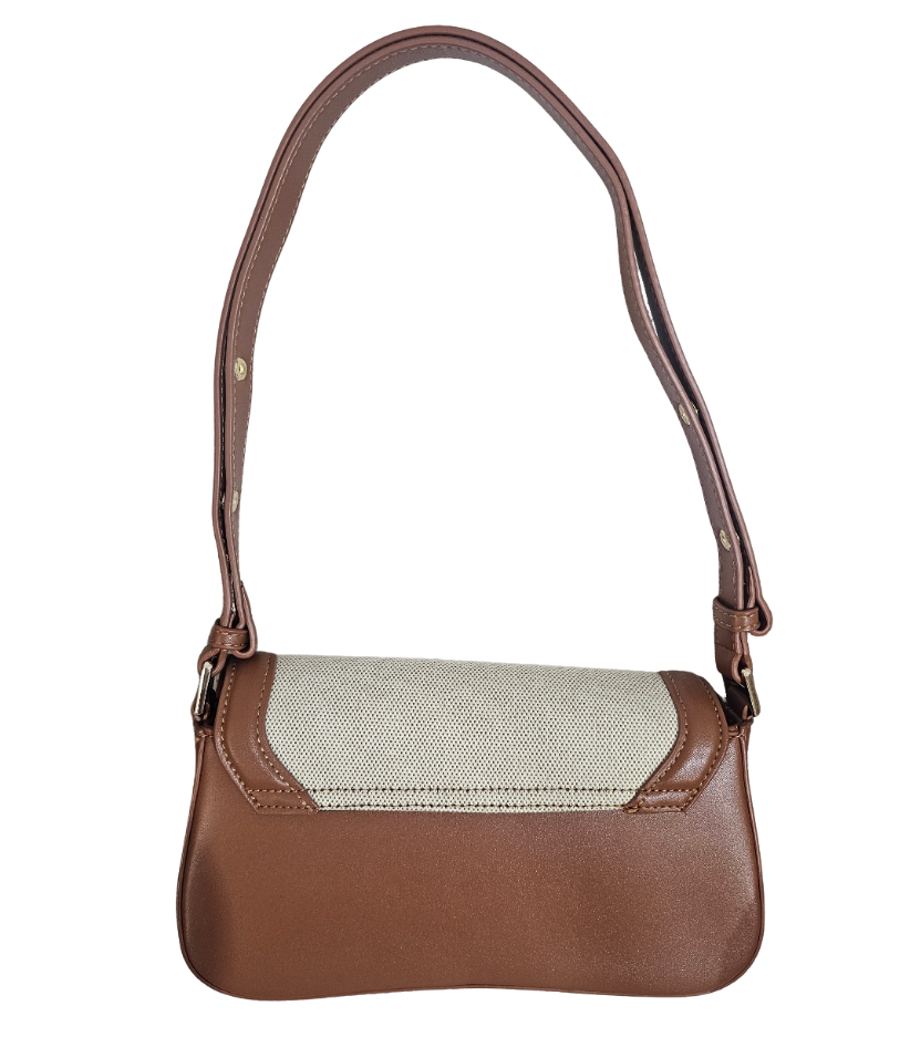 Cluci Vintage-Inspired Two-Tone Baguette Shoulder Bag - 30434