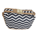 Woven Chevron Clutch with Gold Buckle - 27007