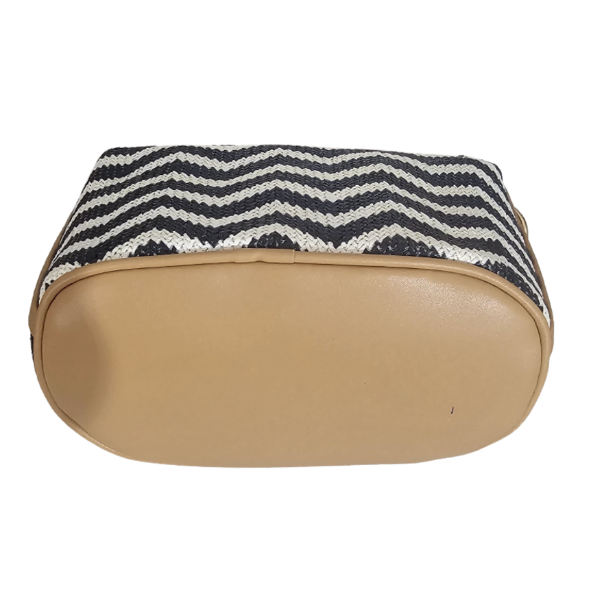 Woven Chevron Clutch with Gold Buckle - 27007