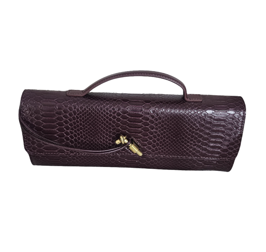 Croco-Embossed Baguette with Gold Hardware - 25570