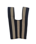 Striped Knit Tote Bag - 15564