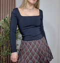 Elegant Square Neck Long-Sleeve Body - 33958