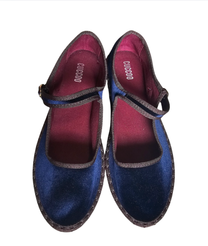 Navy Velvet Mary Jane Espadrilles - 30178