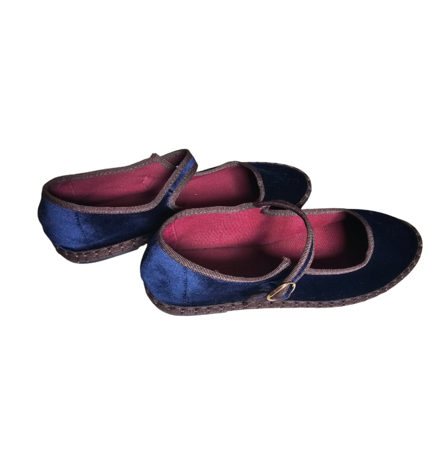 Navy Velvet Mary Jane Espadrilles - 30178