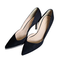 J.Crew Classic Black Suede Pointed-Toe Pumps - 33082