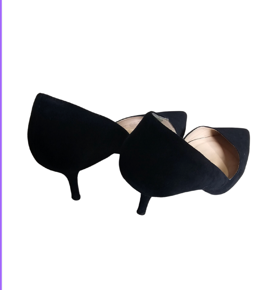 J.Crew Classic Black Suede Pointed-Toe Pumps - 33082