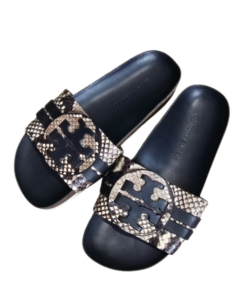 Tory Burch Snake-Print Slide Sandals - 23834