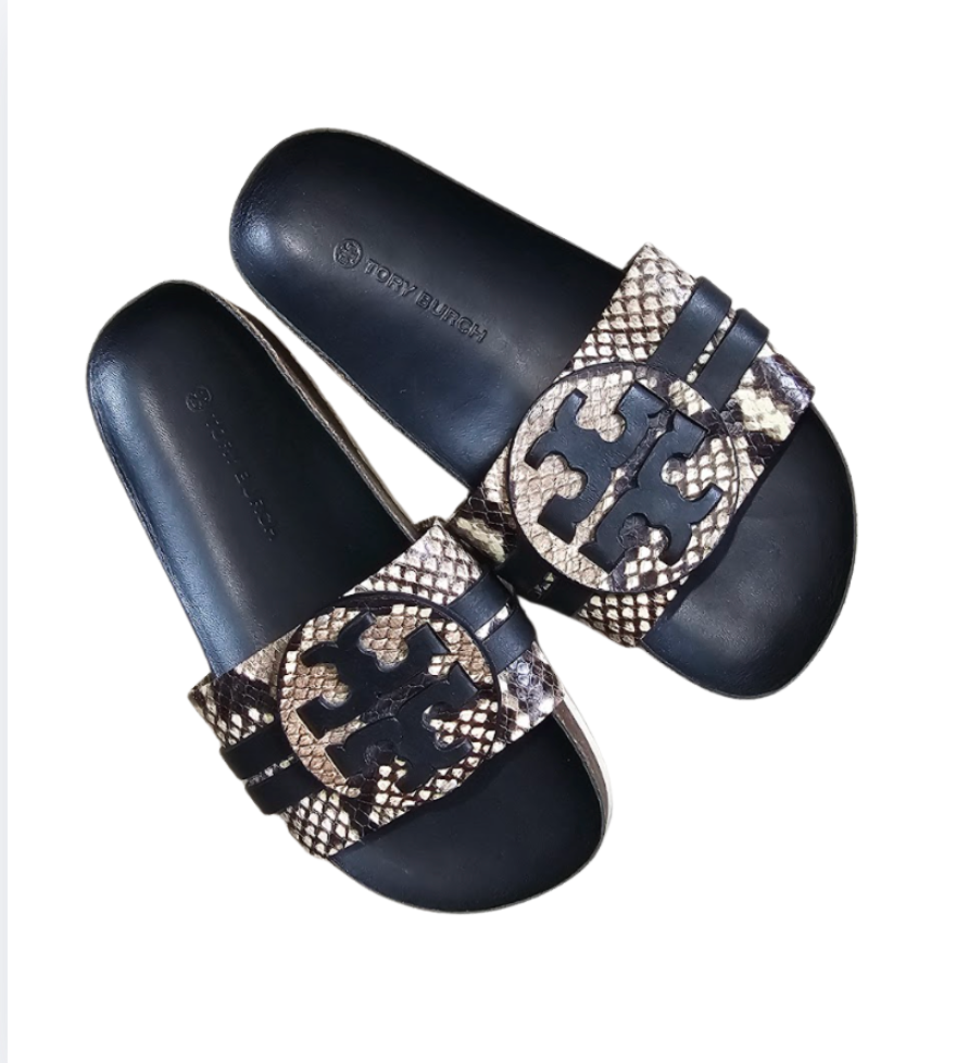 Tory Burch Snake-Print Slide Sandals - 23834