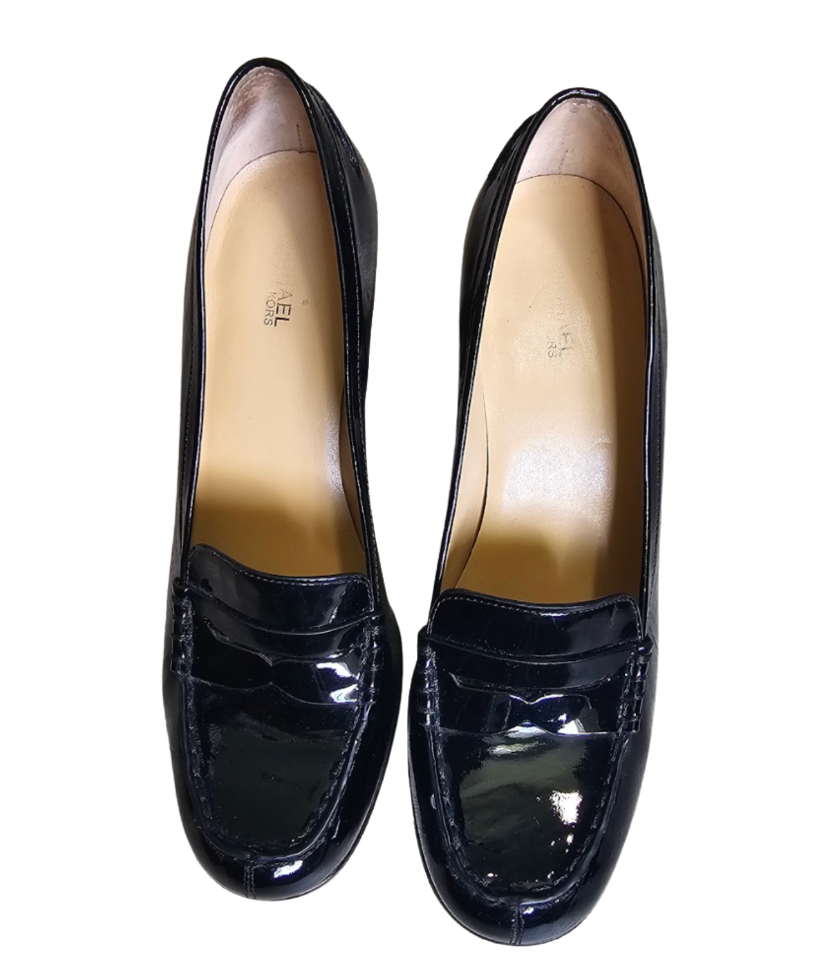 Michael Kors Patent Leather Block Heel Loafers - 33083