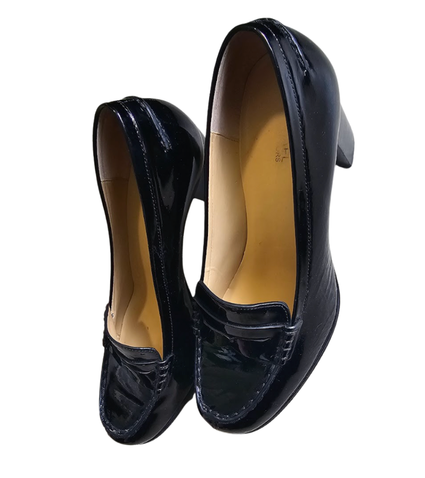 Michael Kors Patent Leather Block Heel Loafers - 33083