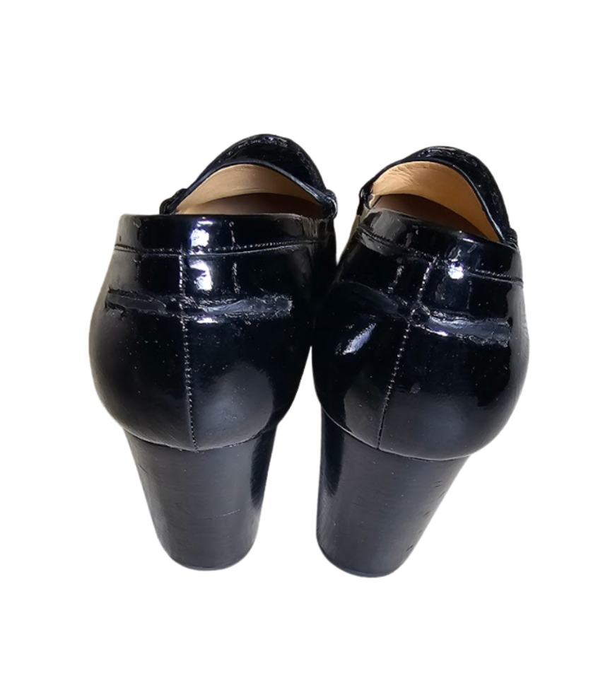 Michael Kors Patent Leather Block Heel Loafers - 33083