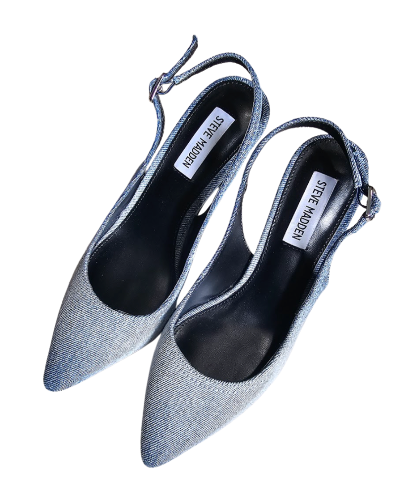 Steve Madden Denim Pointed-Toe Slingbacks - 20568