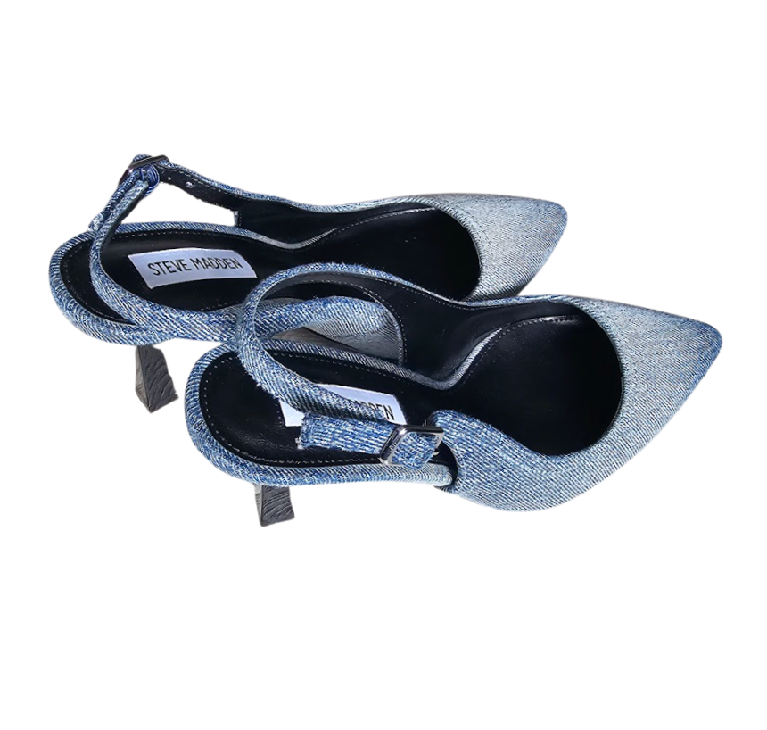 Steve Madden Denim Pointed-Toe Slingbacks - 20568