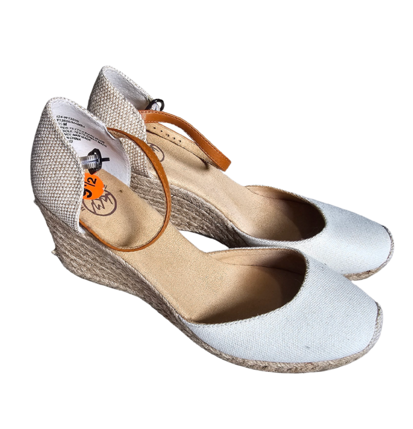Natural Canvas Espadrille Wedges - 20147