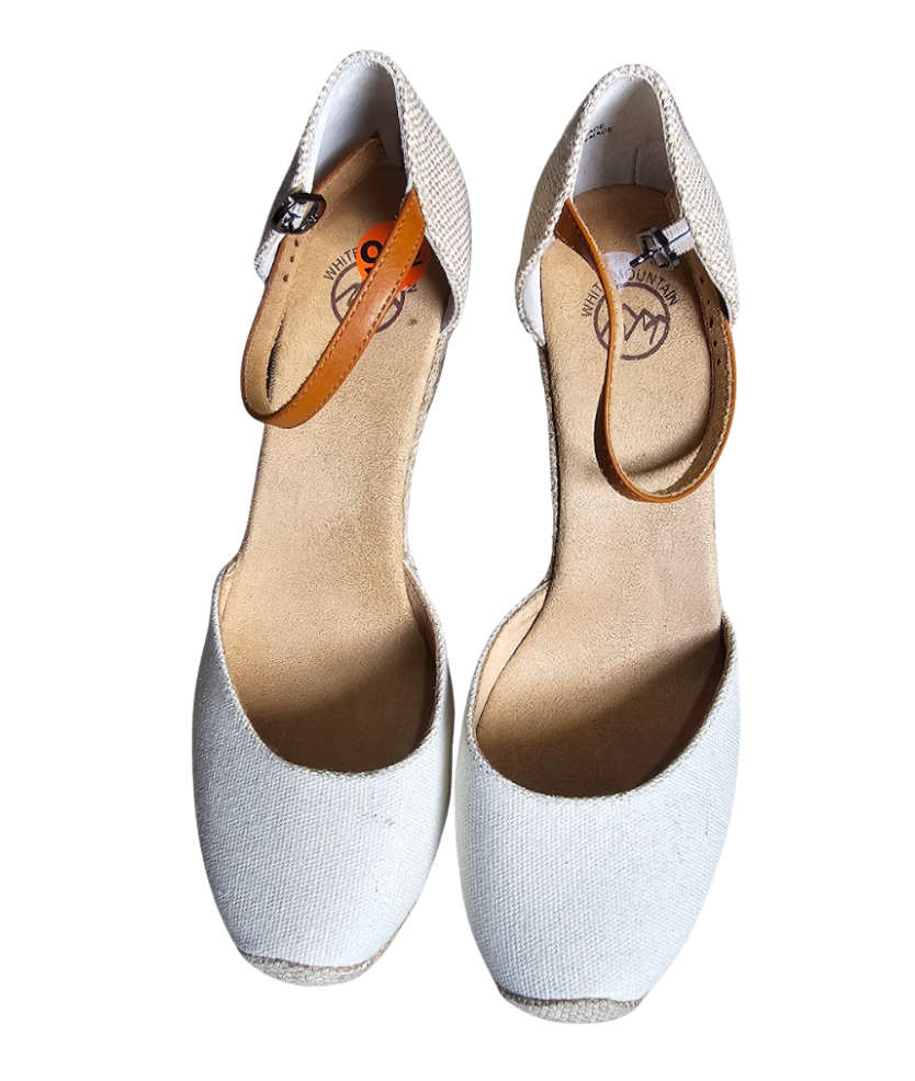 Natural Canvas Espadrille Wedges - 20147