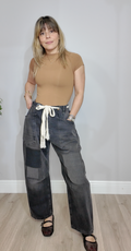 Patchwork Relaxed Cargo Jeans - 34270