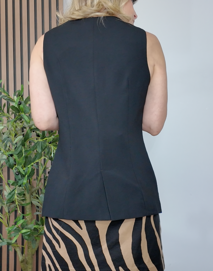 Classic Tailored Black Waistcoat - 34020