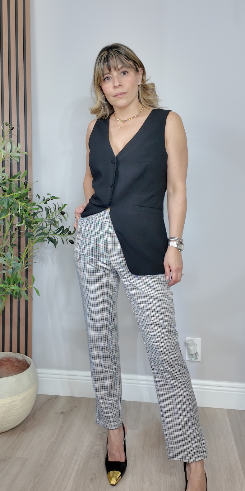 Timeless Plaid Tailored Trousers - 34179