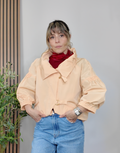 St. John Peach Puff-Sleeve Statement Jacket - 34239